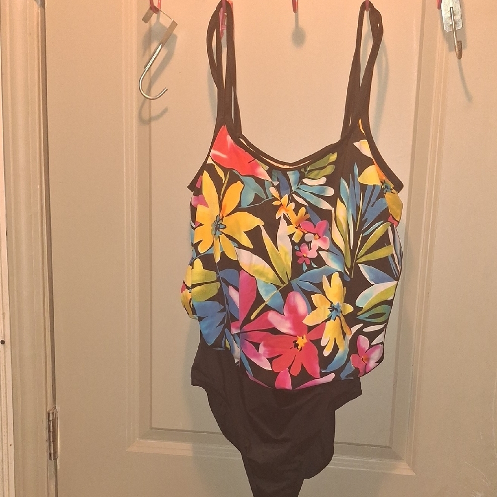 Maxine of Hollywood Cream and Black Swimsuit